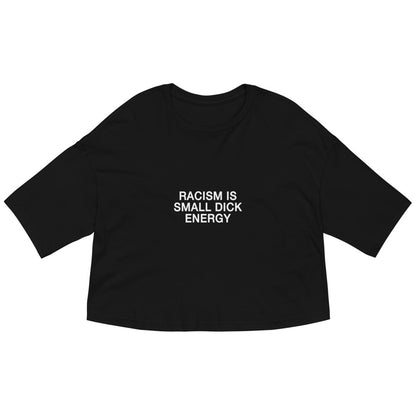 racism energy drop shoulder crop top