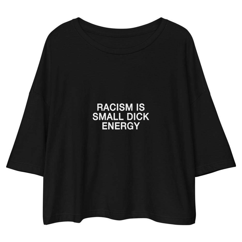 racism energy drop shoulder crop top