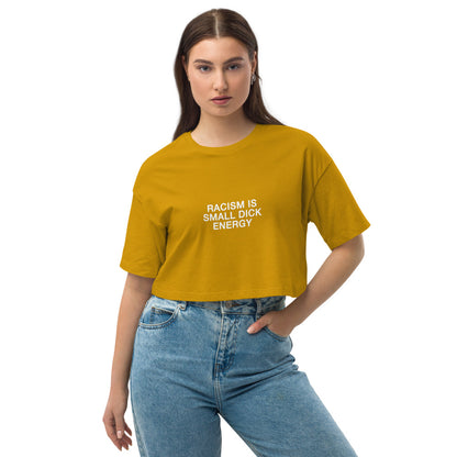 racism energy drop shoulder crop top