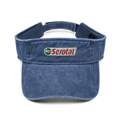 scrotal denim visor