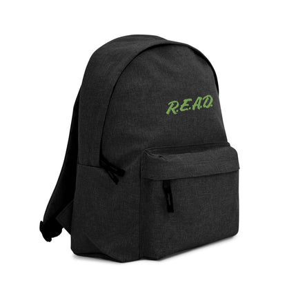 R.E.A.D. embroidered backpack